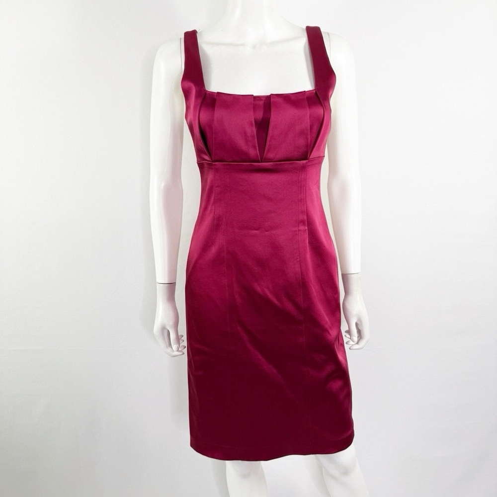 David Meister Burgundy Midi Dress